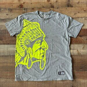 Hustle Gang Big Chief Indian Front and Back Short Sleeve Graphic T-shirt Tee -XL